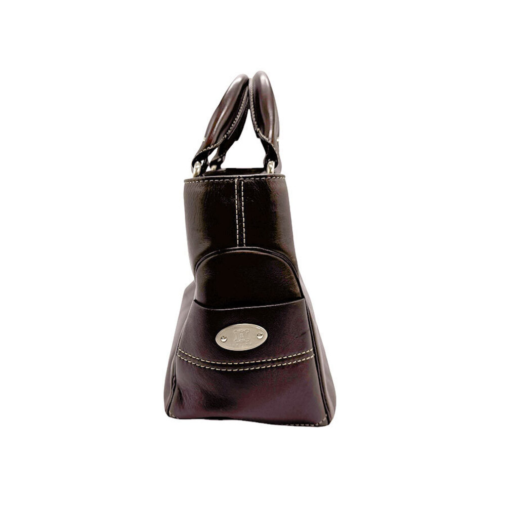 Celine Dark Boogie Silver Leather Bag Brown Black - Picture 1 of 4